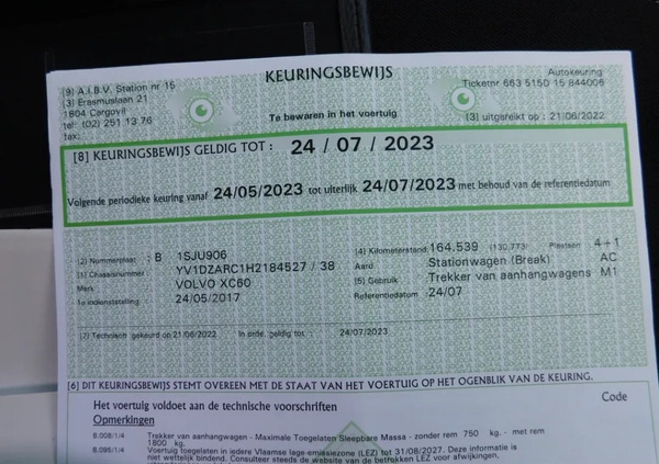 Volvo XC 60 cena 69980 przebieg: 183000, rok produkcji 2017 z Gozdnica małe 352